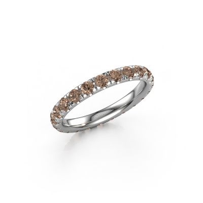 Bague Jackie 2.5 585 or blanc diamant brun 1.38 crt