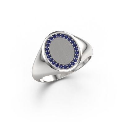 Signet ring Rosy Oval 2 950 platinum sapphire 1.2 mm