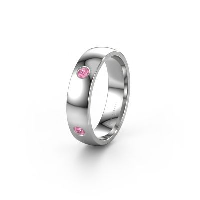 Bague de mariage WH0104L25AP 585 or blanc saphir rose 2.5 mm ±5x1.7 mm