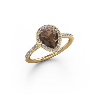 Engagement ring Seline per 2 585 gold smokey quartz 8x6 mm