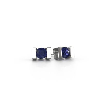 Stud earrings Lieve 585 white gold sapphire 3.7 mm