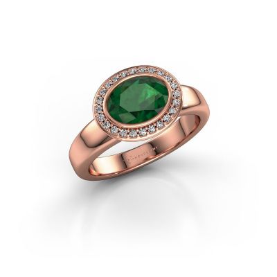 Ring Salena 585 Roségold Smaragd 8x6 mm