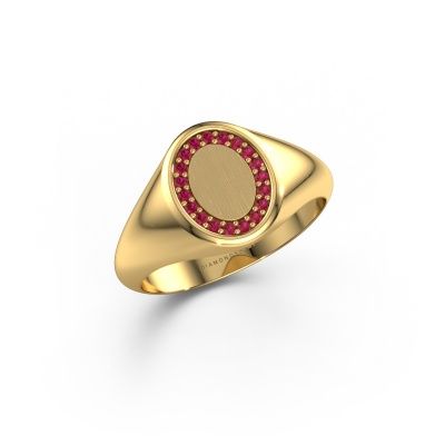 Signet ring Rosy Oval 1 585 gold ruby 1.2 mm