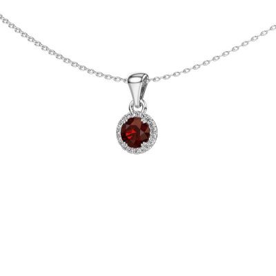 Pendant Seline rnd 950 platinum garnet 4.7 mm