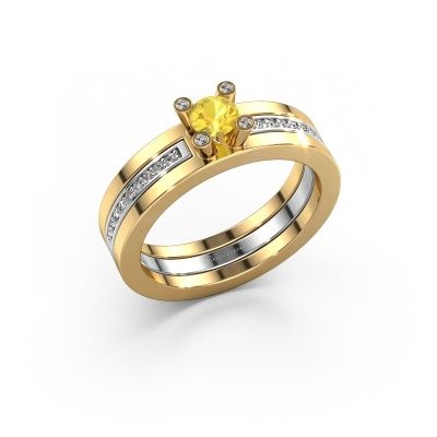 Verlobungsring Alisha 585 Gold Gelb Saphir 4 mm