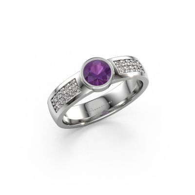 Engagement ring Ise 3 950 platinum amethyst 4.7 mm