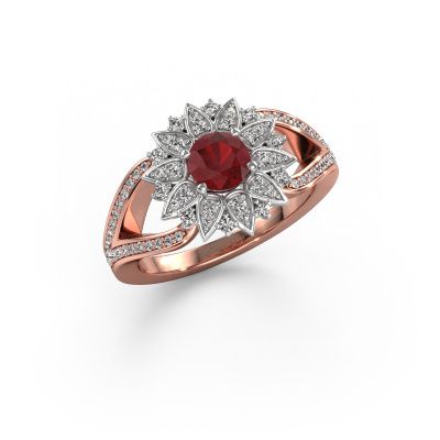 Ring Chasidy 2 585 rose gold ruby 5 mm