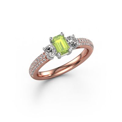 Engagement ring Marielle EME 585 rose gold peridot 6x4 mm