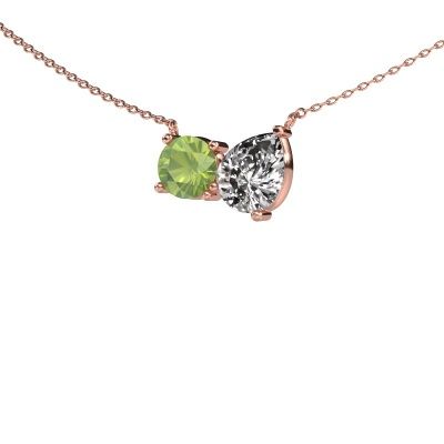 Anhänger Toi et Moi RND PER 585 Roségold Peridot 6.5 mm