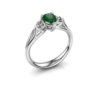 Engagement ring Amie per 950 platinum emerald 7x5 mm