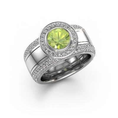 Ring Roxie 950 platinum peridot 6.5 mm