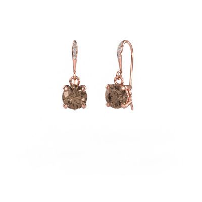 Drop earrings Laurie RND 2 585 rose gold brown diamond 1.43 crt