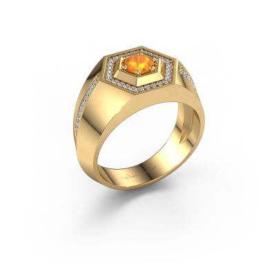 Herrenring Sjoerd 585 Gold Citrin 4.7 mm