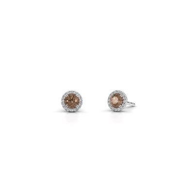 Earrings Seline rnd 950 platinum brown diamond 0.64 crt