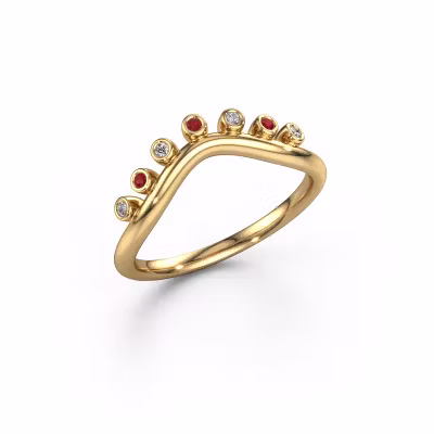 Stacking ring Drop A 585 gold ruby 1.2 mm