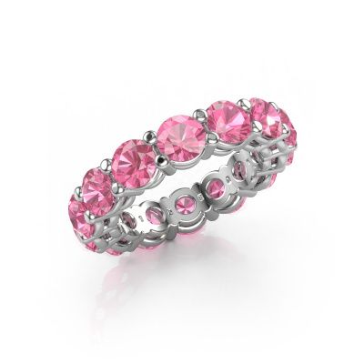 Stackable ring Michelle full 4.7 585 white gold pink sapphire 4.7 mm