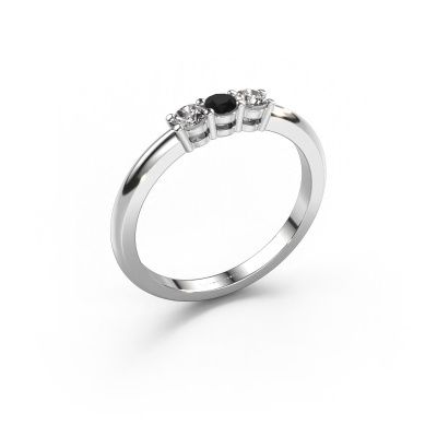 Ring Michelle 3 585 white gold black diamond 0.64 crt
