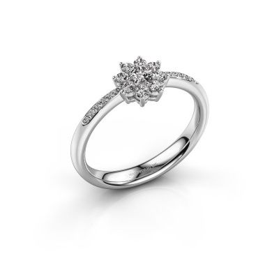 Engagement ring Camille 2 585 white gold diamond 0.10 crt