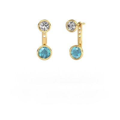 Boucles d'oreilles Halle 585 or jaune topaze bleue 6 mm