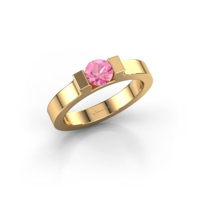 Verlovingsring Jodee 585 goud roze saffier 5 mm
