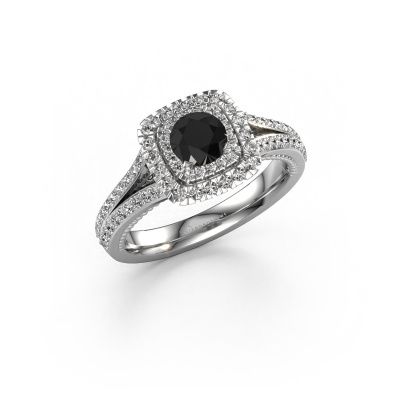 Engagement ring Annette 585 white gold black diamond 1.172 crt