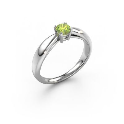 Engagement ring Nichole 950 platinum peridot 4.2 mm