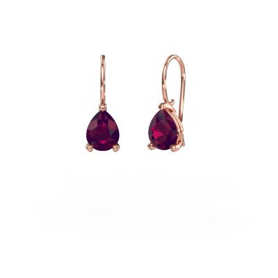 Pendants d'oreilles Cleo PER 585 or rose rhodolite 8x6 mm