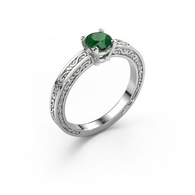 Engagement ring Claudette 1 585 white gold emerald 5 mm