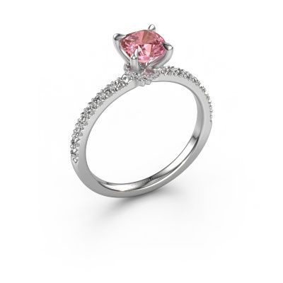 Engagement ring Crystal CUS 4 950 platinum pink lab grown diamond 5.5 mm