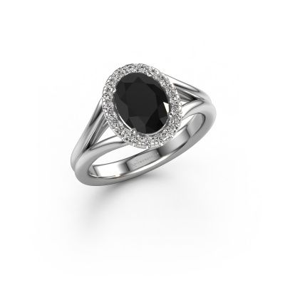 Verlobungsring Verla ovl 1 585 Weißgold Schwarz Diamant 1.550 crt