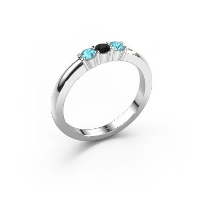 Ring Yasmin 3 585 white gold black diamond 0.32 crt