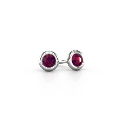 Stud earrings Lieke RND 950 platinum rhodolite 4 mm