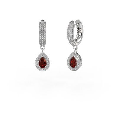 Pendants d'oreilles Barbar 2 585 or blanc grenat 6x4 mm