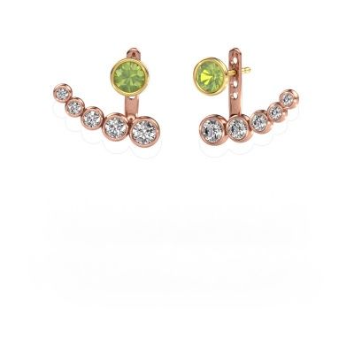 Boucles d'oreilles Wendy 585 or rose péridot 5 mm