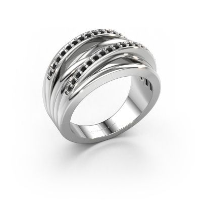 Ring Annabel 2 585 white gold black diamond 0.288 crt