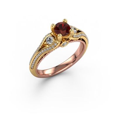 Engagement ring Nikita 585 rose gold garnet 5 mm
