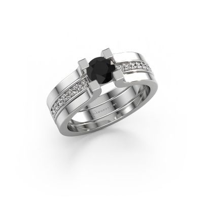Verlobungsring Myrthe 950 Platin Schwarz Diamant 0.768 crt