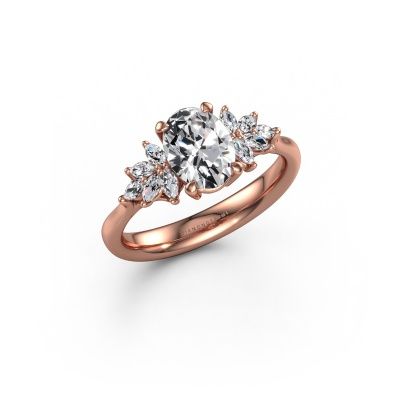 Engagement ring Fiona OVL 585 rose gold lab grown diamond 1.35 crt