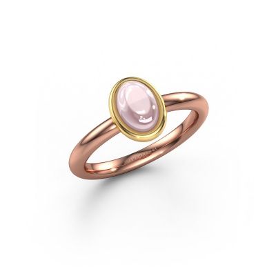 Ring Blossom OVL 2 585 rose gold morganite champagne 7x5 mm