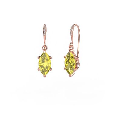 Drop earrings Laurie MRQ 2 585 rose gold yellow lab grown diamond 10x5 mm
