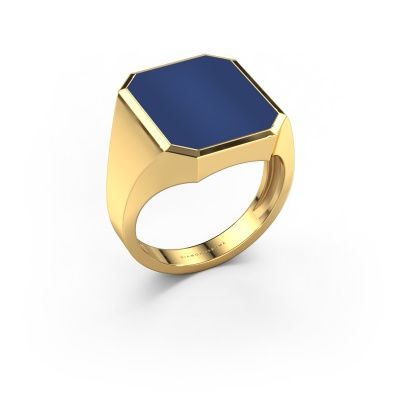 Chevalière Lars 5 light 585 or jaune lapis lazuli 16x13 mm