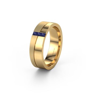Wedding ring WH0906L16A 585 gold sapphire ±0.24x0.07 in