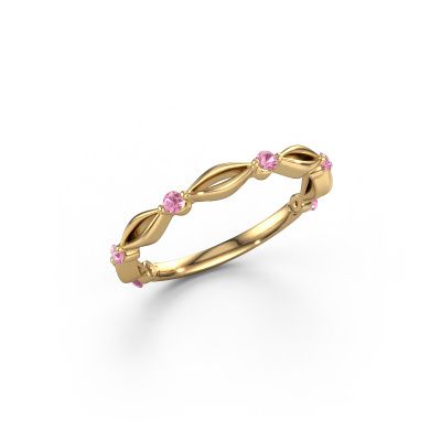 Stackable ring Shalon 585 gold pink sapphire 1.8 mm