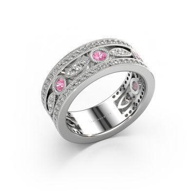 Ring Jessica 585 white gold pink sapphire 2.5 mm