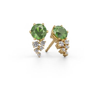 Earrings Royce 585 gold tourmaline green 6 mm