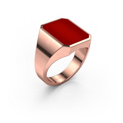 Signet ring Lars 4 585 rose gold carnelian 15x12 mm