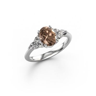 Engagement ring Melani OVL 950 platinum brown diamond 1.64 crt