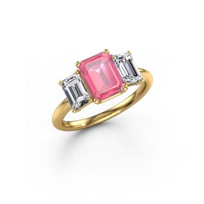 Engagement ring Sandra 585 gold pink sapphire 8x6 mm