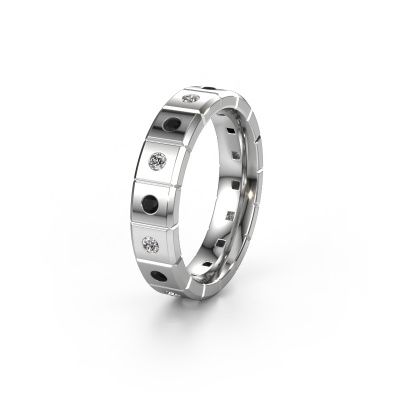 Bague de mariage WH2055L15DP 585 or blanc diamant noir ±5x2.4 mm