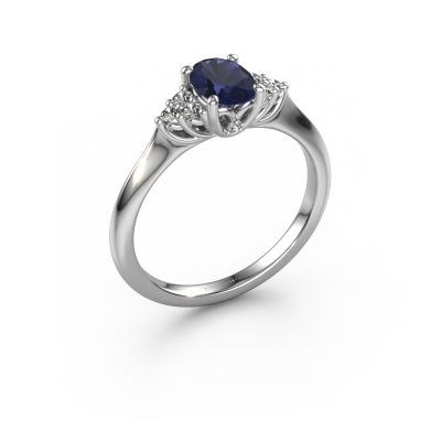 Engagement ring Felipa OVL 950 platinum sapphire 7x5 mm